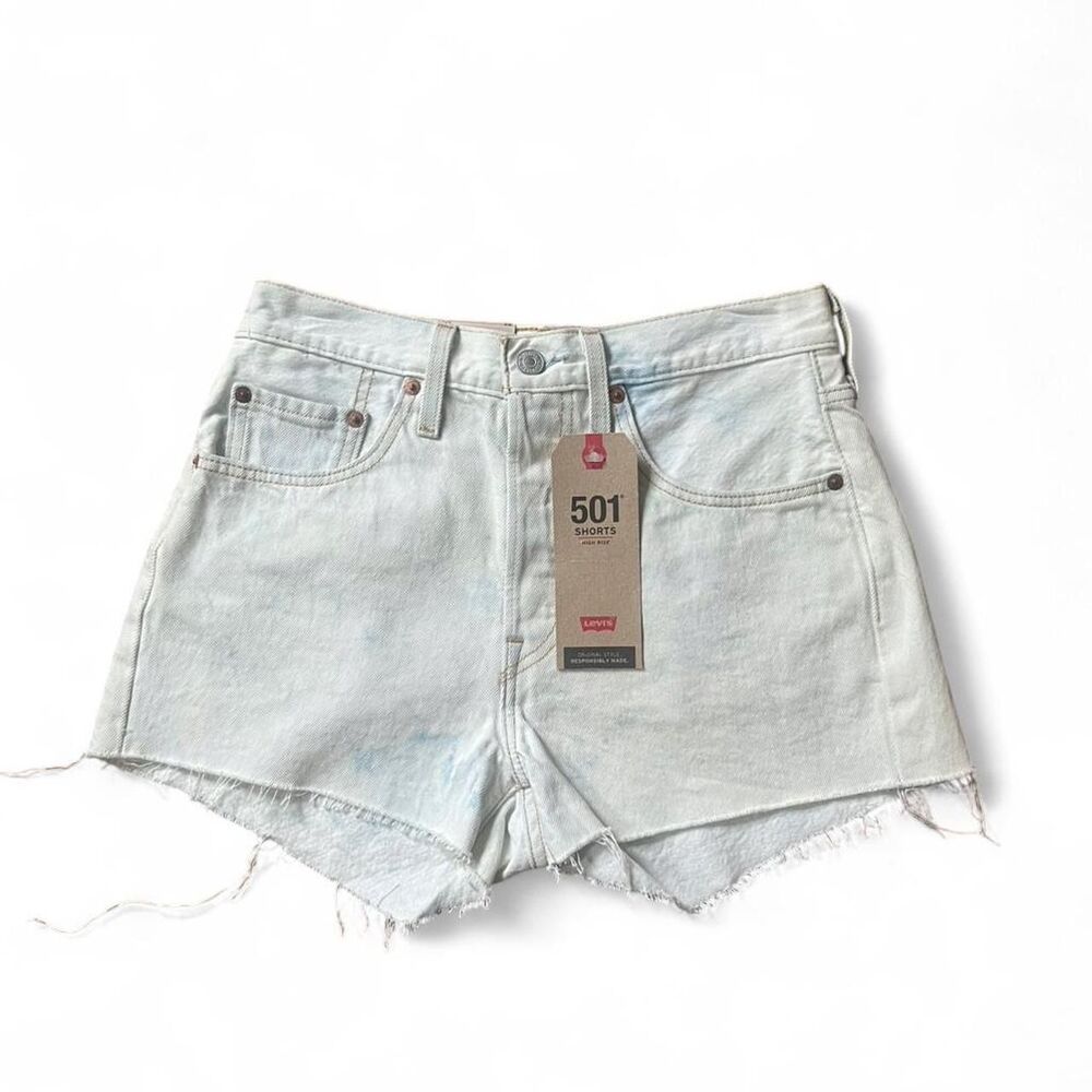 Levi's Women's Acid Bleached 501 Shorts Raw Hem SZ 26 NWT